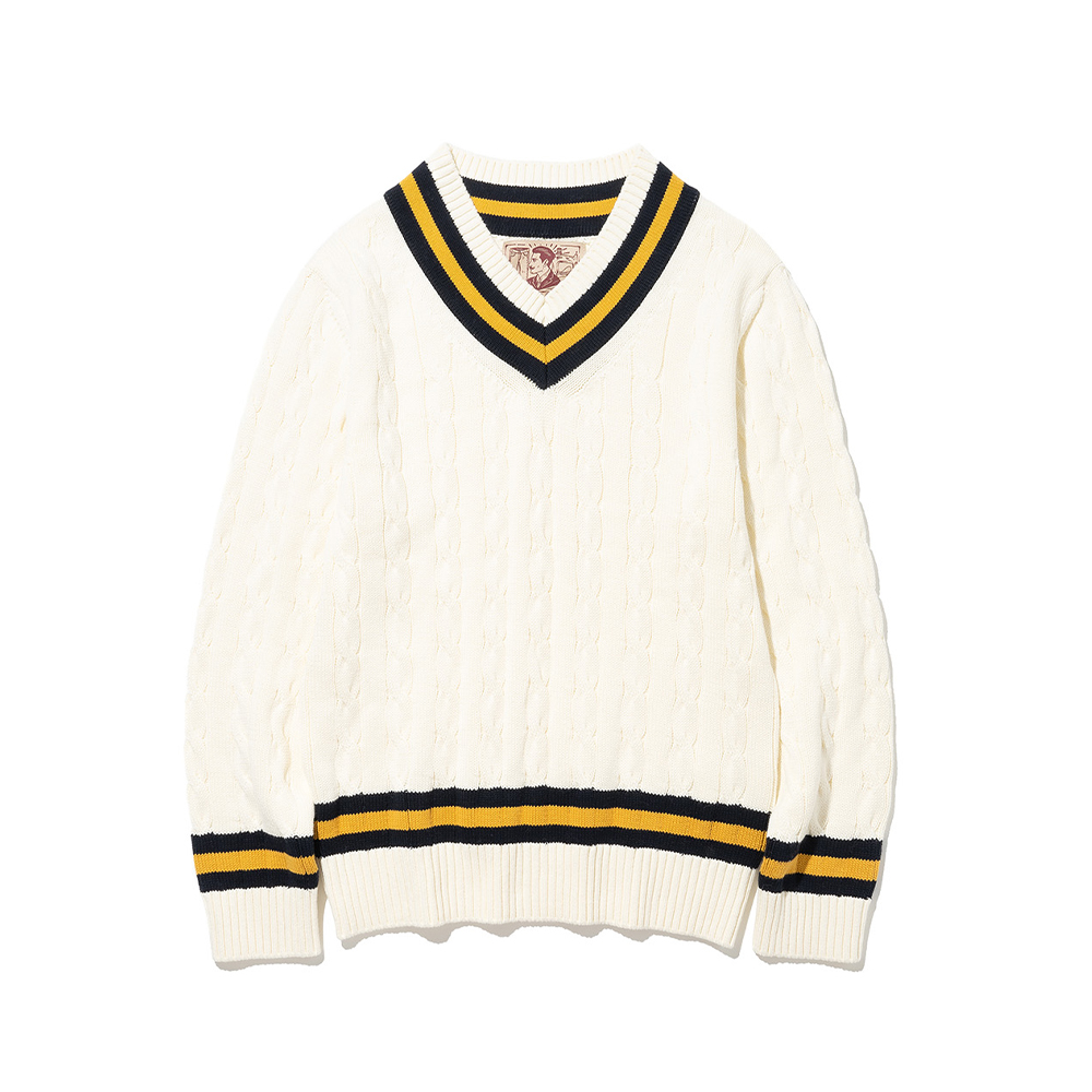 Cable Knit Cotton Cricket Sweater [Ivory]리넥츠