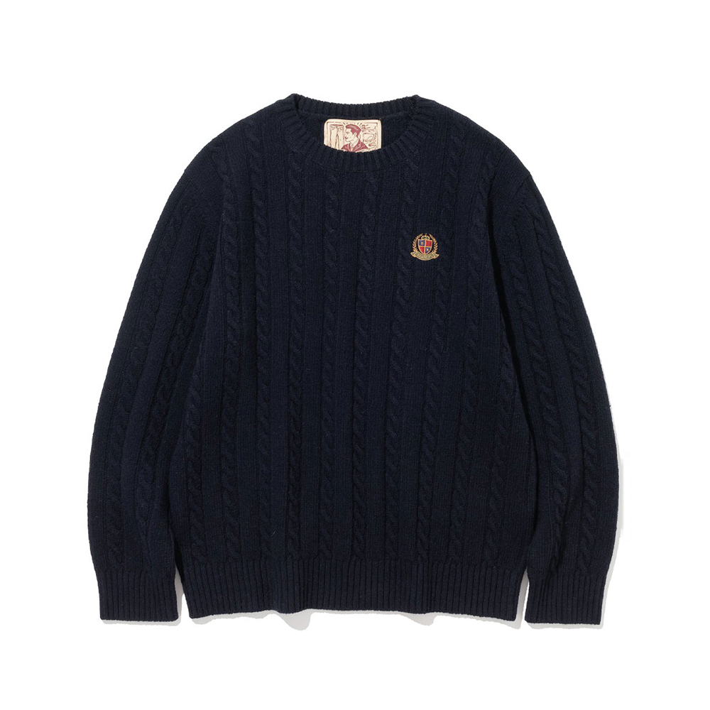 RNCT Signature Crest Cable Knit [Navy]리넥츠