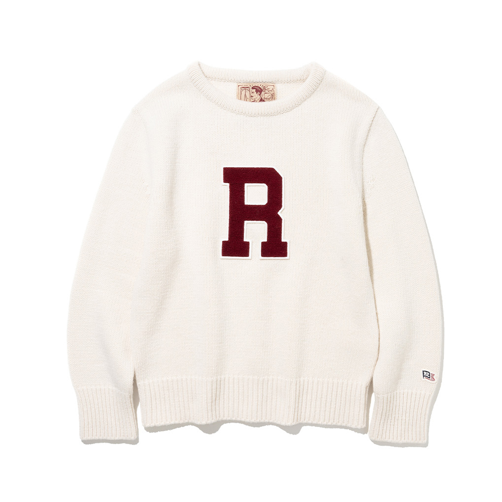 Boat Neck Letterman Sweater [Ivory]리넥츠