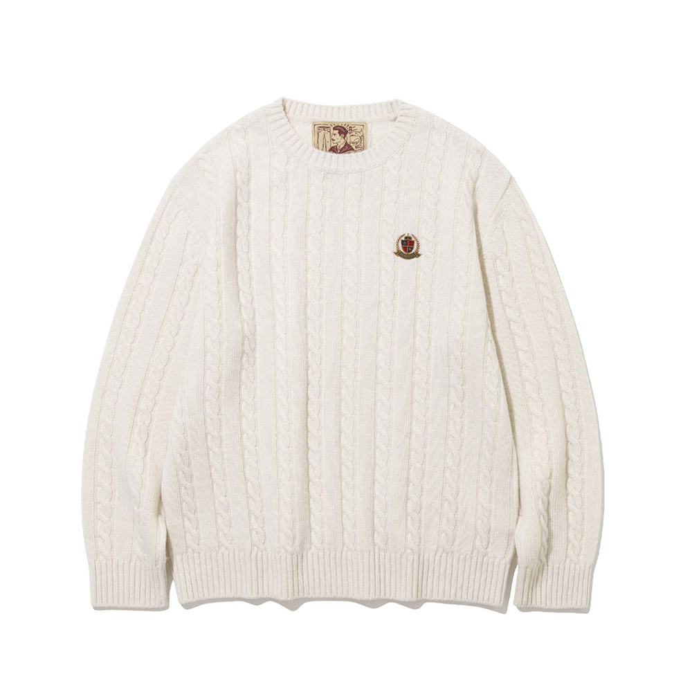 RNCT Signature Crest Cable Knit [Ivory]리넥츠