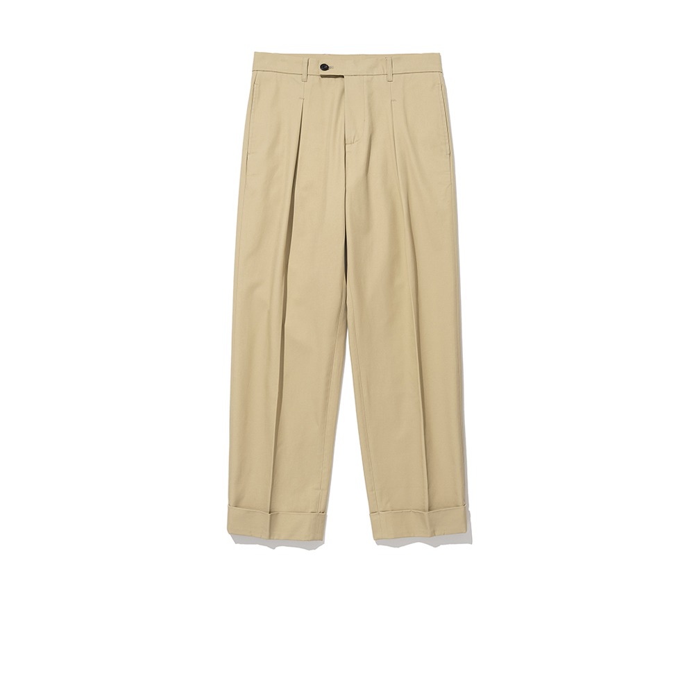 COMA Cotton Tailored Straight One Tuck Pants [Beige]리넥츠