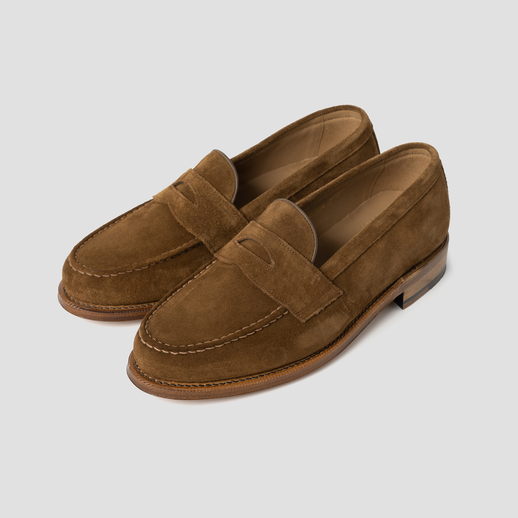 MELAVORO Goodyear Welted Suede Penny Loafer [Brown]