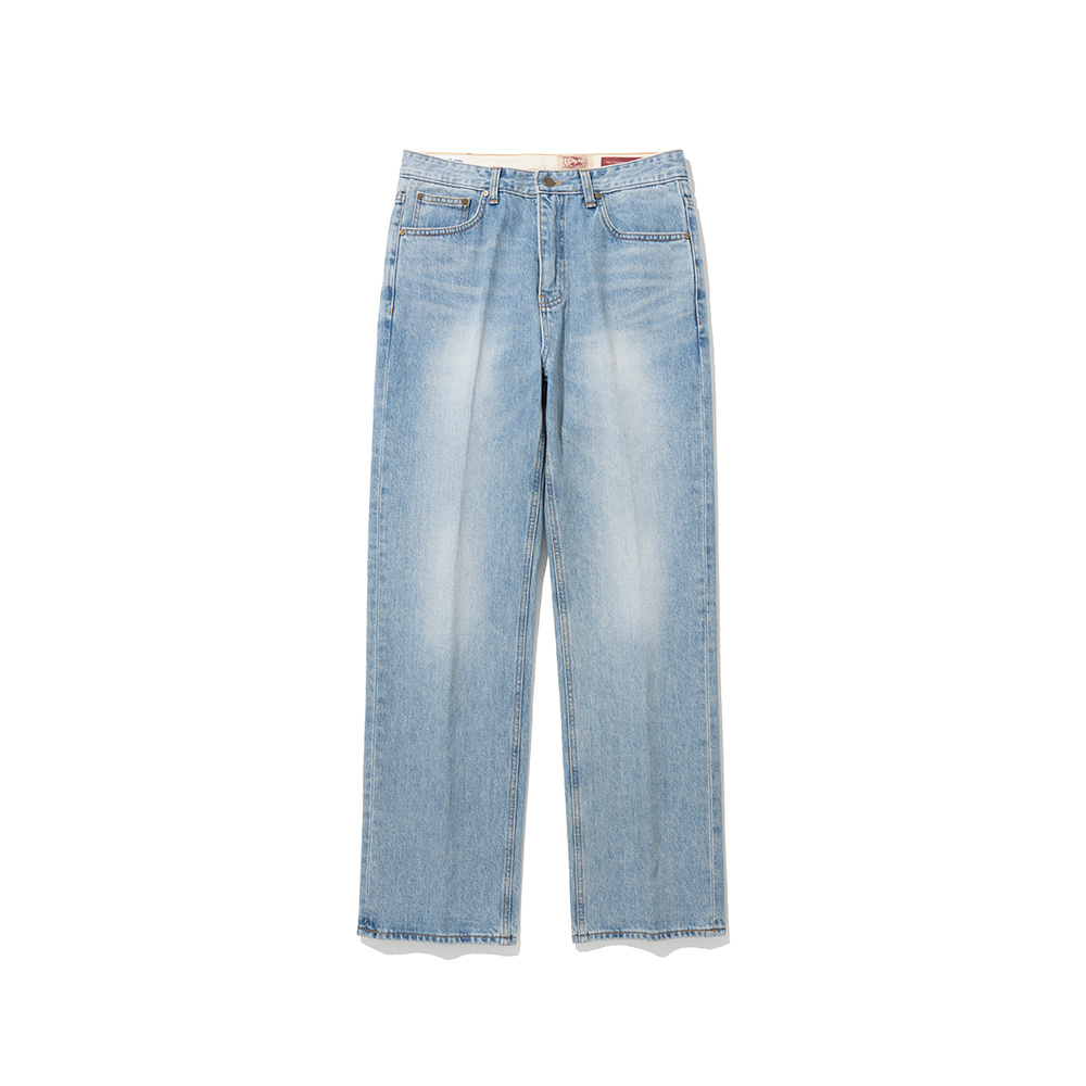 Tailored Straight Denim Pants [L.Blue]