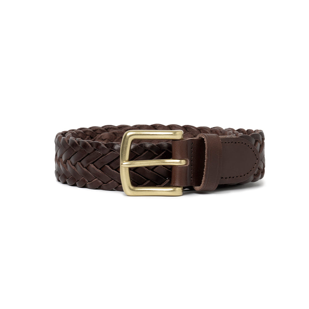 Braided Leather Belt [Brown]