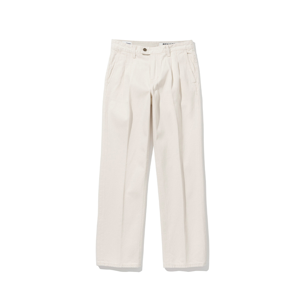 Tailored Regular Two Tuck Denim Pants [Cream]