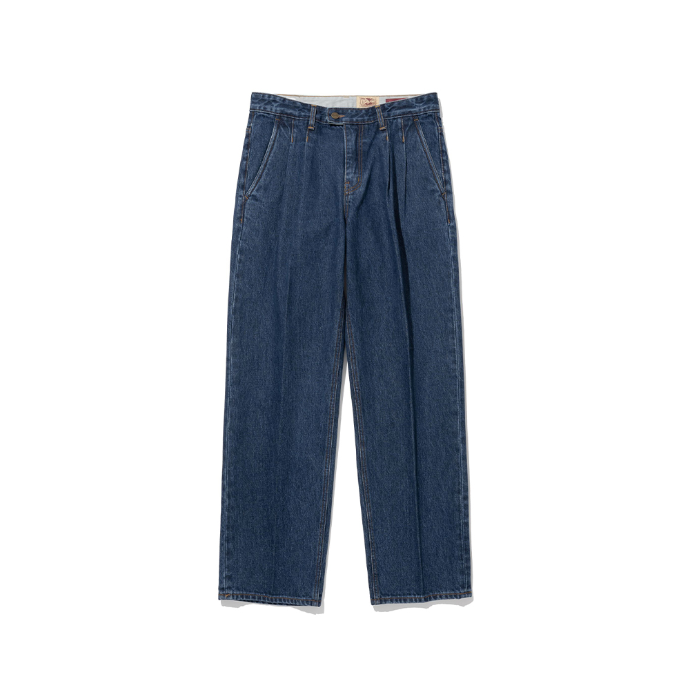 Tailored Regular Two Tuck Denim Pants [D.Blue]