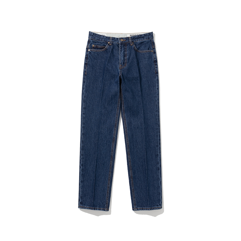 Tailored Straight Denim Pants [D.Blue]