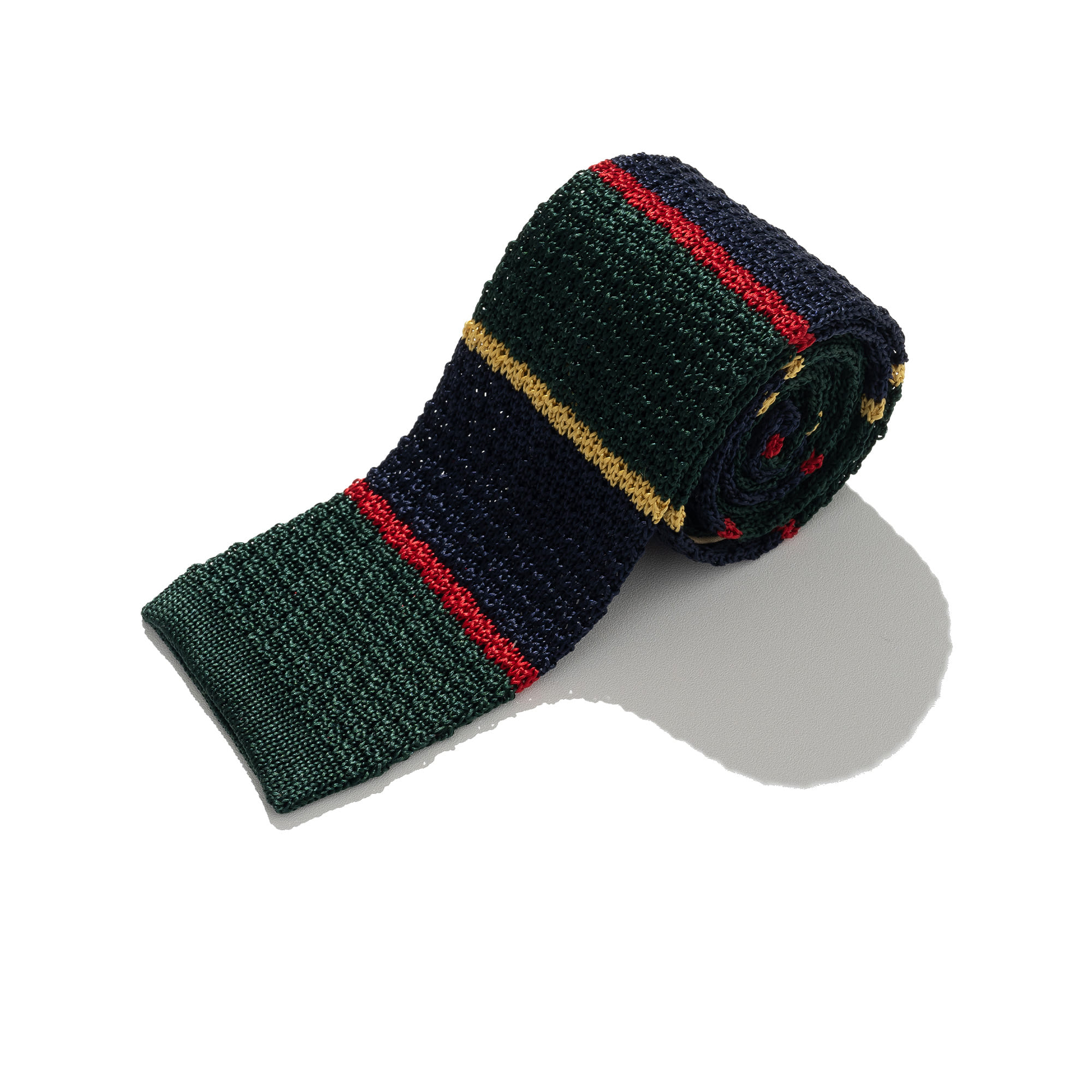 Stripe Knitted Tie [Green Navy]