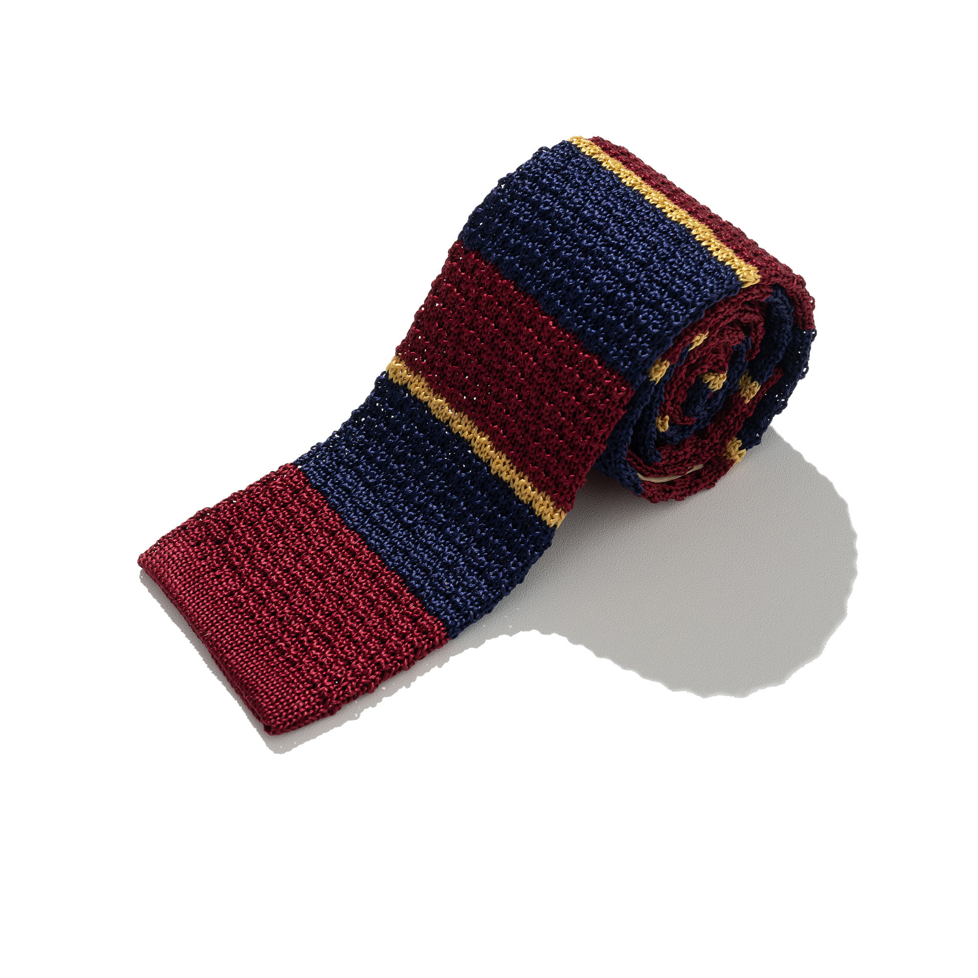 Stripe Knitted Tie [Red Navy]